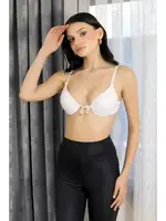 Dekolteli Destekli Balenli Önden Açılır Kadın Sütyen Akbeniz 2406 Beyaz farklı açı