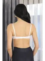 Dekolteli Destekli Balenli Önden Açılır Kadın Sütyen Akbeniz 2406 Beyaz görsel 4