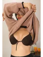 Destekli Balenli Önden Açılır Dekolteli Kadın Sütyen Akbeniz 2406 Kahve