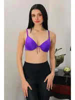 Önden Açılır Dekolteli Destekli Balenli Kadın Sütyen Akbeniz 2406 Mor görsel 4