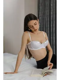 Akbeniz Straplez Destekli Balenli Kadın Sütyen Akbeniz 2012