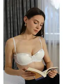 Akbeniz Balenli Destekli Kadın Straplez Sütyen Akbeniz 2012