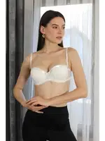 Balenli Destekli Kadın Straplez Sütyen Akbeniz 2012 Ekru detay görünüm
