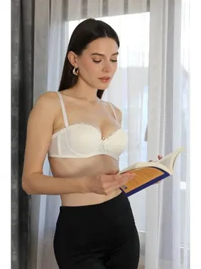 Akbeniz Straplez Destekli Balenli Kadın Sütyen Akbeniz 5050-1