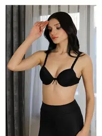 Akbeniz Siyah Destekli Balenli Kadın Sütyen Akbeniz 2011