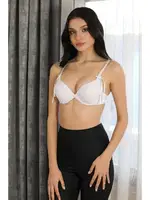 Kurdelalı Balenli Destekli Kadın Sütyen Akbeniz 4930 Beyaz detay görünüm