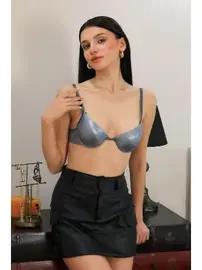 Akbeniz Balenli Gri Destekli Kadın Sütyen Akbeniz 4931