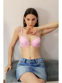 Akbeniz Destekli Taşlı Balenli Kadın Sütyen Akbeniz 4932