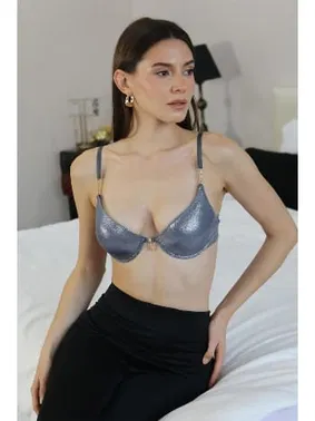 Akbeniz Taşlı Destekli Balenli Parlak Kadın Sütyen Akbeniz 4933 - Alternatif Görünüm