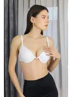 Balenli Destekli Taş Detaylı Sütyen Akbeniz 2407 Beyaz