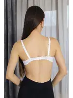 Balenli Destekli Taş Detaylı Sütyen Akbeniz 2407 Beyaz farklı açı