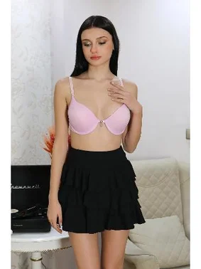 Akbeniz Taş Aksesuarlı Destekli Balenli Sütyen Akbeniz 2407