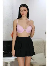 Akbeniz Taş Aksesuarlı Destekli Balenli Sütyen Akbeniz 2407