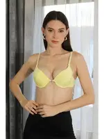 Destekli Balenli Taş Detaylı Sütyen Akbeniz 2407  Sari farklı açı