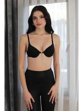 Akbeniz Destekli Balenli Taş Detaylı Kadın Siyah Sütyen Akbeniz 2407 - Alternatif Görünüm