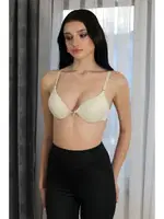 Destekli Balenli Taş Detaylı Kadın Sütyen Akbeniz 2407 Ten detay görünüm