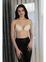 Destekli Balenli Taş Detaylı Kadın Sütyen Akbeniz 2407 Ten görsel 4