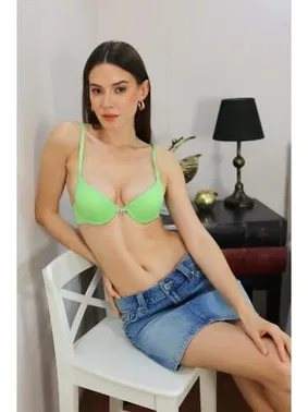 Akbeniz Balenli Destekli Taşlı Kadın Sütyen Akbeniz 2407