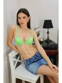 Akbeniz Balenli Destekli Taşlı Kadın Sütyen Akbeniz 2407