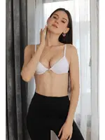 Destekli Balenli Taşlı Kadın Sütyen Akbeniz 3408 Beyaz farklı açı