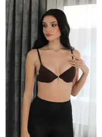 Akbeniz Taşlı Destekli Balenli Kadın Sütyen Akbeniz 4925