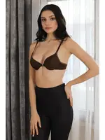 Taşlı Destekli Balenli Kadın Sütyen Akbeniz 4925 Kahve görsel 4