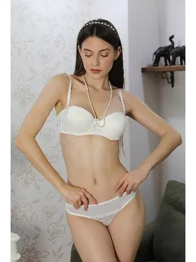 Akbeniz Dantelli Straplez Destekli Kadın Sütyen Takım Akbeniz 5050