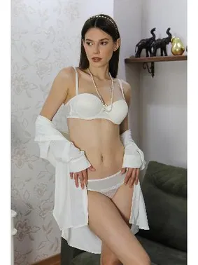 Akbeniz Dantelli Straplez Destekli Kadın Sütyen Takım Akbeniz 5050 - Alternatif Görünüm