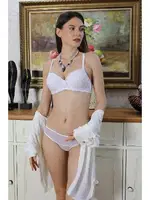 Beyaz Destekli Dantel Detaylı Sütyen Takım Akbeniz 3983 Beyaz