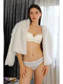 Akbeniz Krem Destekli Dantelli Sütyen Takım Akbeniz 4505