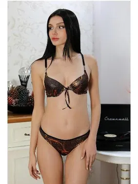 Akbeniz Desenli Destekli Kadın Sütyen Takım Akbeniz 3807 - Alternatif Görünüm