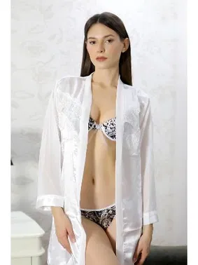 Akbeniz Desenli Destekli Kadın Sütyen Takım Akbeniz 3908 - Alternatif Görünüm