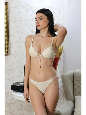 Akbeniz Destekli İpli Önden Açılır Sütyen Takım Akbeniz 3594 - Alternatif Görünüm