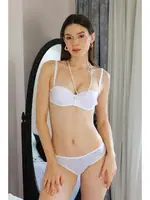 Straplez Beyaz Kadın Destekli Sütyen Takım Akbeniz 3101 Beyaz detay görünüm