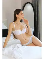 Straplez Beyaz Kadın Destekli Sütyen Takım Akbeniz 3101 Beyaz farklı açı