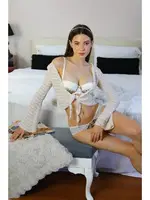 Leopar Destekli Straplez Sütyen Takım Akbeniz 3107 Ekru detay görünüm