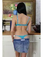 Parlak Destekli Kadın Sütyen Takım Akbeniz 3602 Turkuaz farklı açı