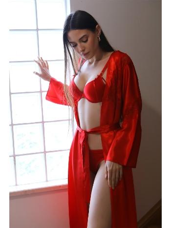 Kırmızı Destekli Sütyen Takım Akbeniz 3713 