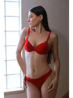 Kırmızı Destekli Sütyen Takım Akbeniz 3713  Kirmizi detay görünüm