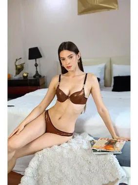 Akbeniz Destekli Taş Detaylı Sütyen Takım 3808 - Alternatif Görünüm