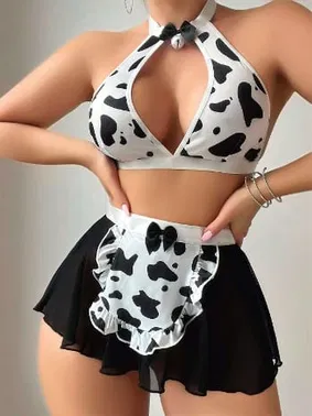 Akbeniz Dalmaçya Desenli Kadın Fantazi Hizmetçi Kostümü Akbeniz K1750 - Alternatif Görünüm