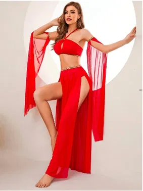 Akbeniz Kadın Fantezi Dansöz Kostüm Kırmızı Akbeniz T1749 - Alternatif Görünüm