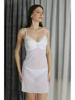 Beyaz Fantezi Kadın Tül Gecelik Akbeniz T2500 Beyaz detay görünüm