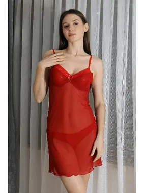 Akbeniz Transparan Fantezi Tül Kadın Gecelik Akbeniz T2500