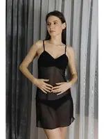 İnce Askılı Siyah Kadın Fantezi Tül Gecelik Akbeniz T2500 Siyah