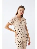 Önden Düğmeli Kalp Desenli Pijama Takımı Akbeniz 2787 farklı açı