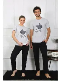 Akbeniz Kısa Kollu Penye Sevgili Kombini Kadın Pijama Takımı Akbeniz 50126