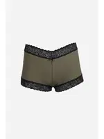 Penye 2li Dantelli Kadın Boxer Haki Akbeniz 40277 Haki detay görünüm
