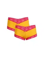 Penye 2li Dantelli Kadın Boxer Sarı Akbeniz 40265