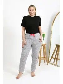 Akbeniz Gri Pamuklu Büyük Beden Kadın Alt Pijama Akbeniz 27557